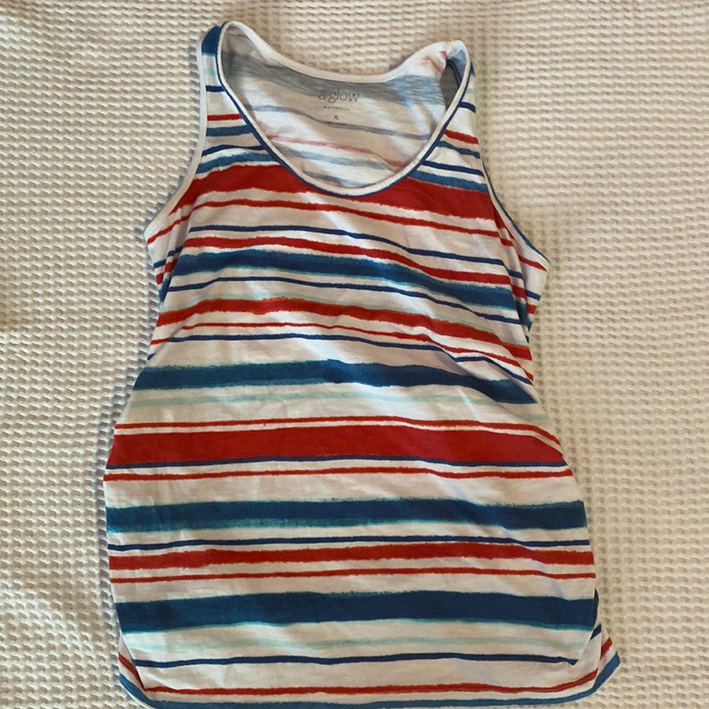 *5 for $20!* A Glow XL maternity tank red white and blue